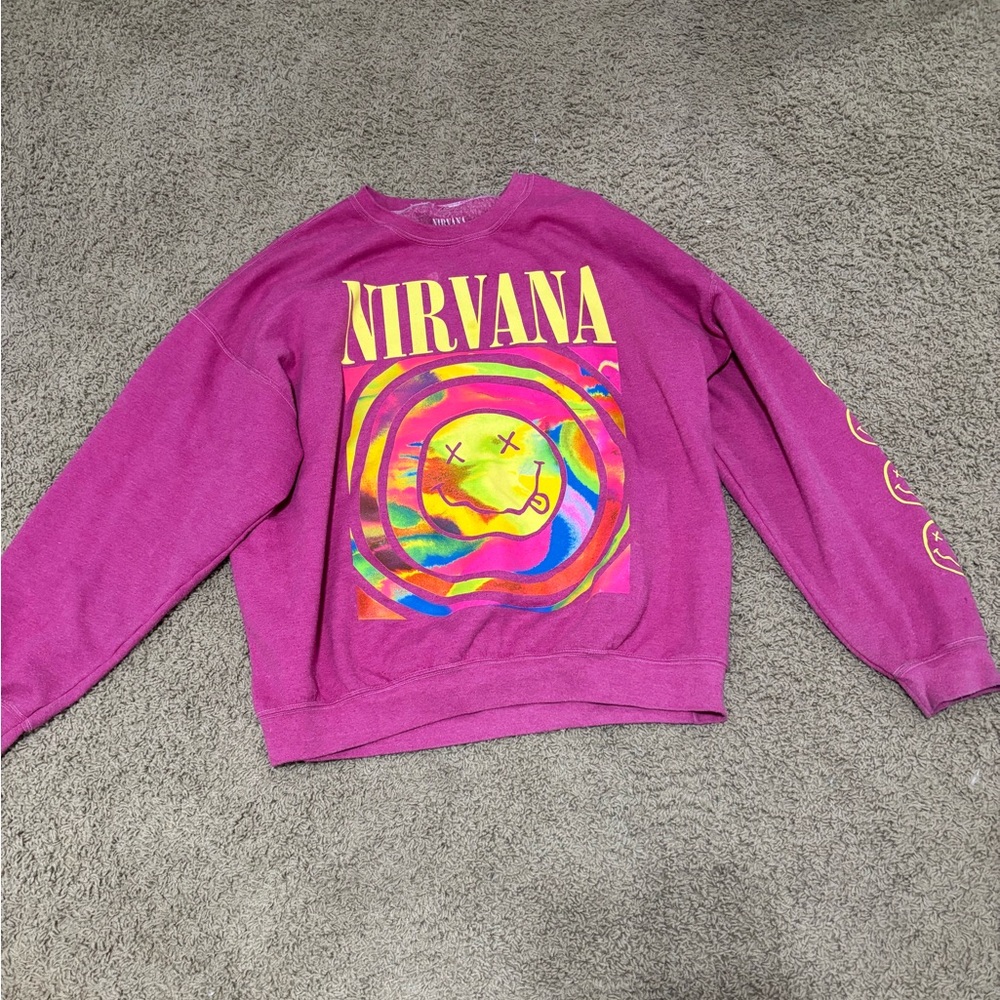 Hot pink urban outfitters Nirvana crewneck